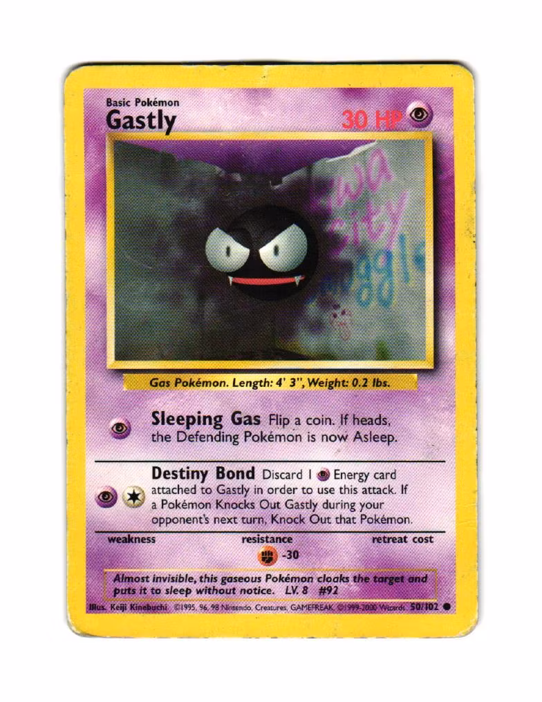 Gastly Common 50/102 Base Set Pokemon