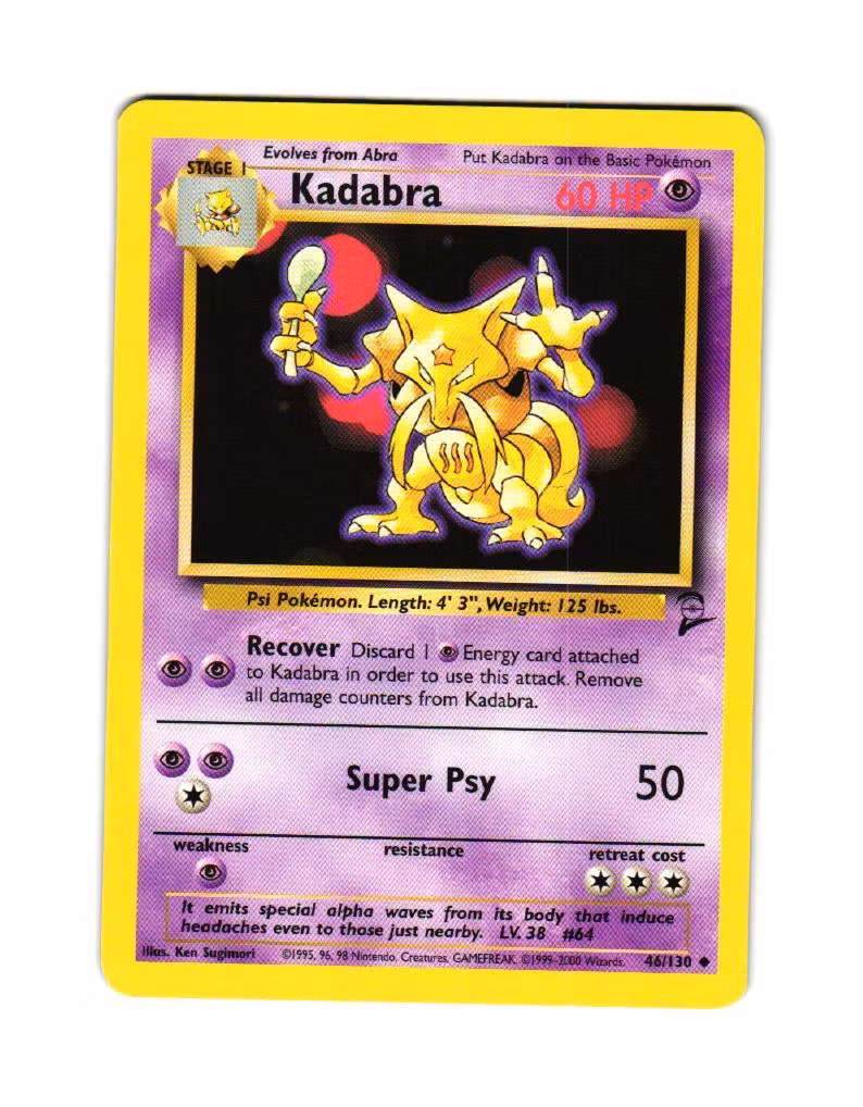 Kadabra Uncommon 46/130 Base Set 2 Pokemon