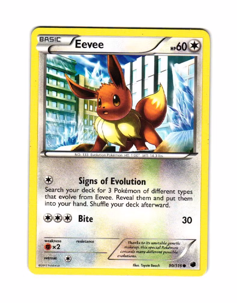 Eevee Common 90/116 Plasma Freeze Pokemon