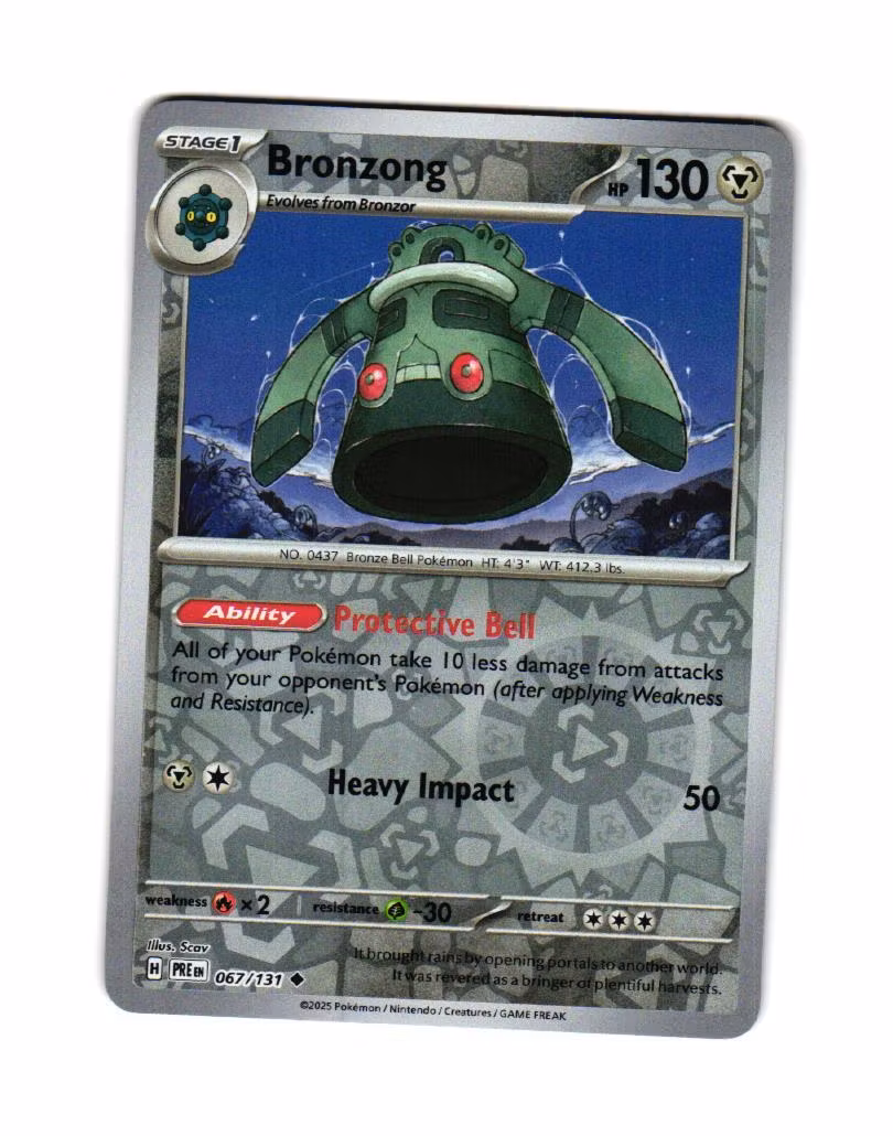 Bronzong Reverse Holo Uncommon 067/133 Prismatic Evolutions Pokemon