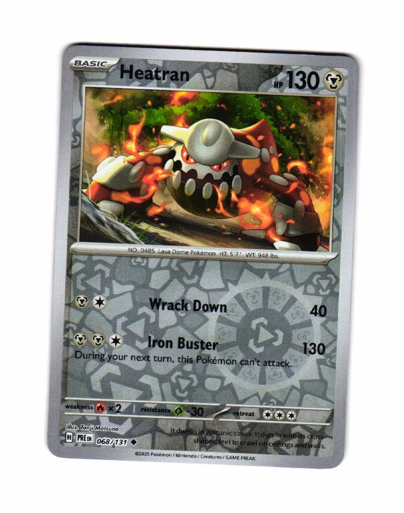 Heatran Reverse Holo Uncommon 068/133 Prismatic Evolutions Pokemon
