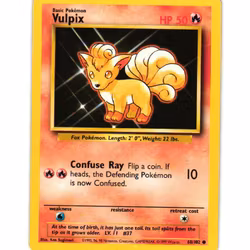 Vulpix Common 68/102 Base Set Pokemon TCG