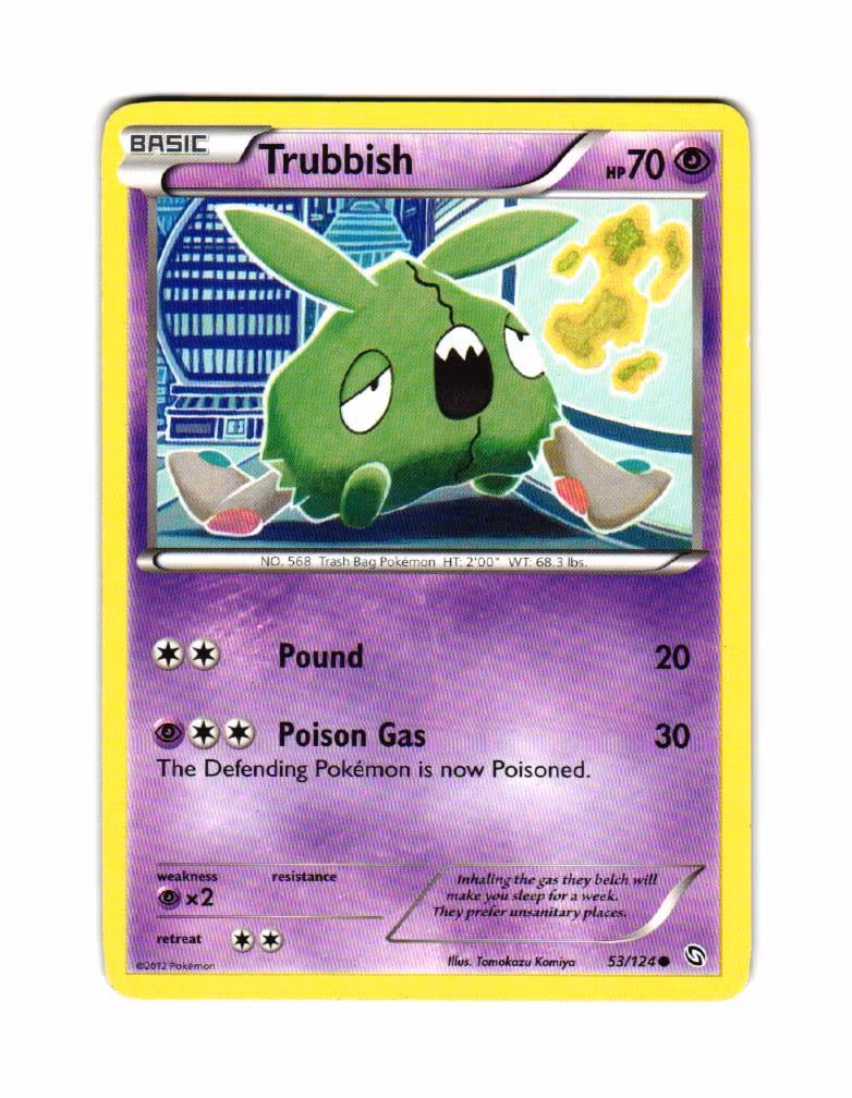 Trubbish Common 53/124 Dragons Exalted Pokemon Illustrator Tomokazy Kamiya