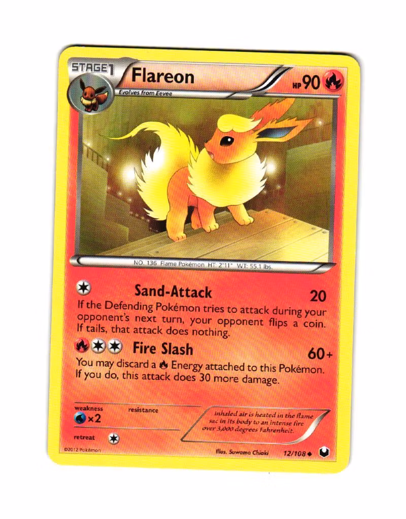 Flareon Uncommon 12/108 Dark Explorers Pokemon