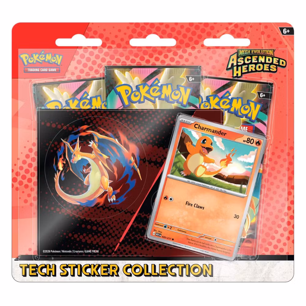 Pokémon Mega Evolution: Ascended Heroes Tech Sticker Collection Blister (Charmander) (3 Pack) (ENG)