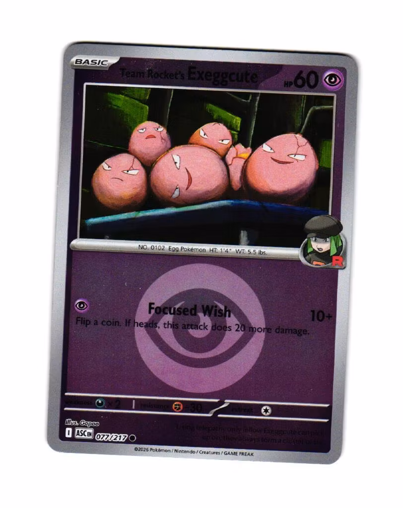 Team Rockets Exeggcute Reverse Holo Common 077/217 Ascended Heroes Pokemon