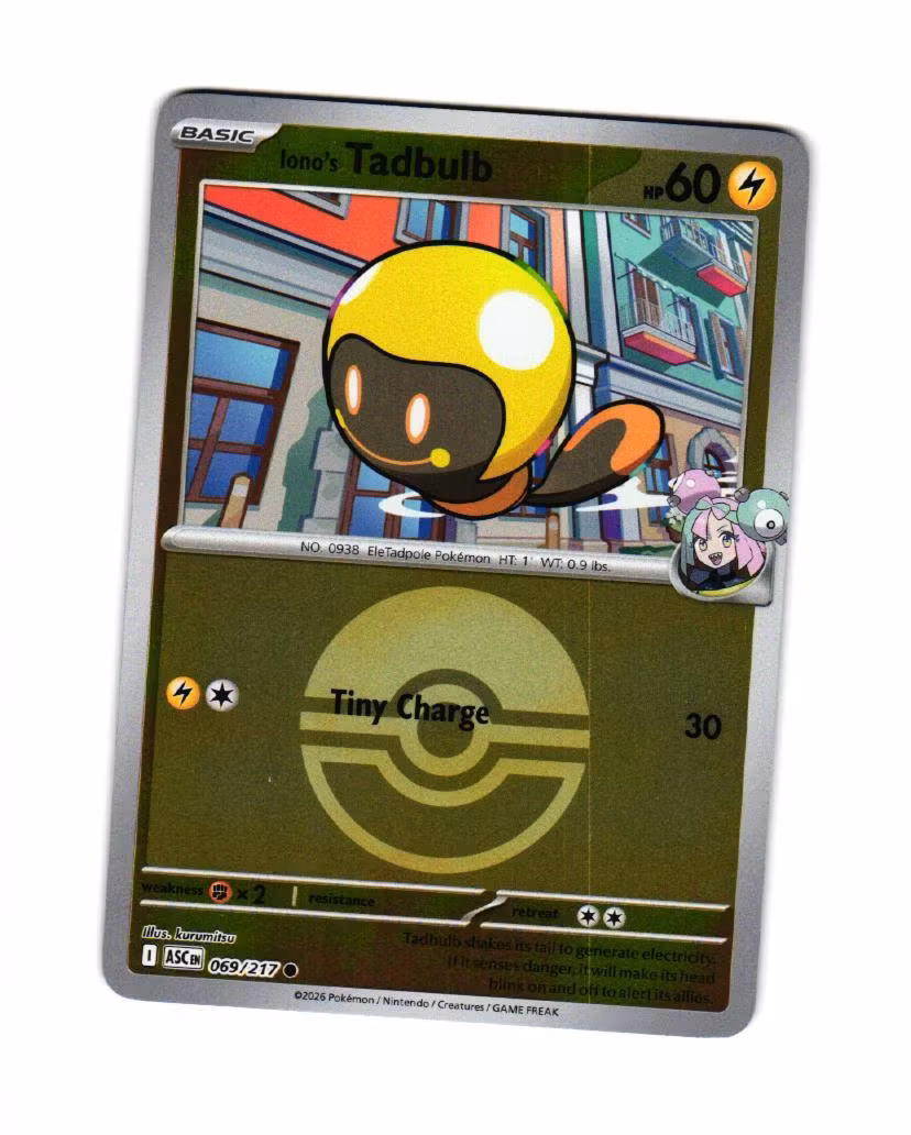 Ionos Tadbulb Reverse Holo Common 069/217 Ascended Heroes Pokemon