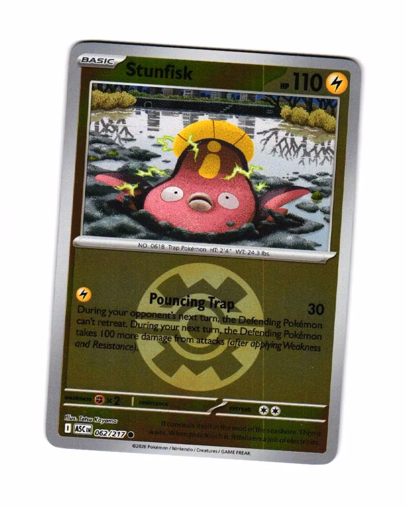 Stunfisk Quick Ball Reverse Holo Common 062/217 Ascended Heroes Pokemon