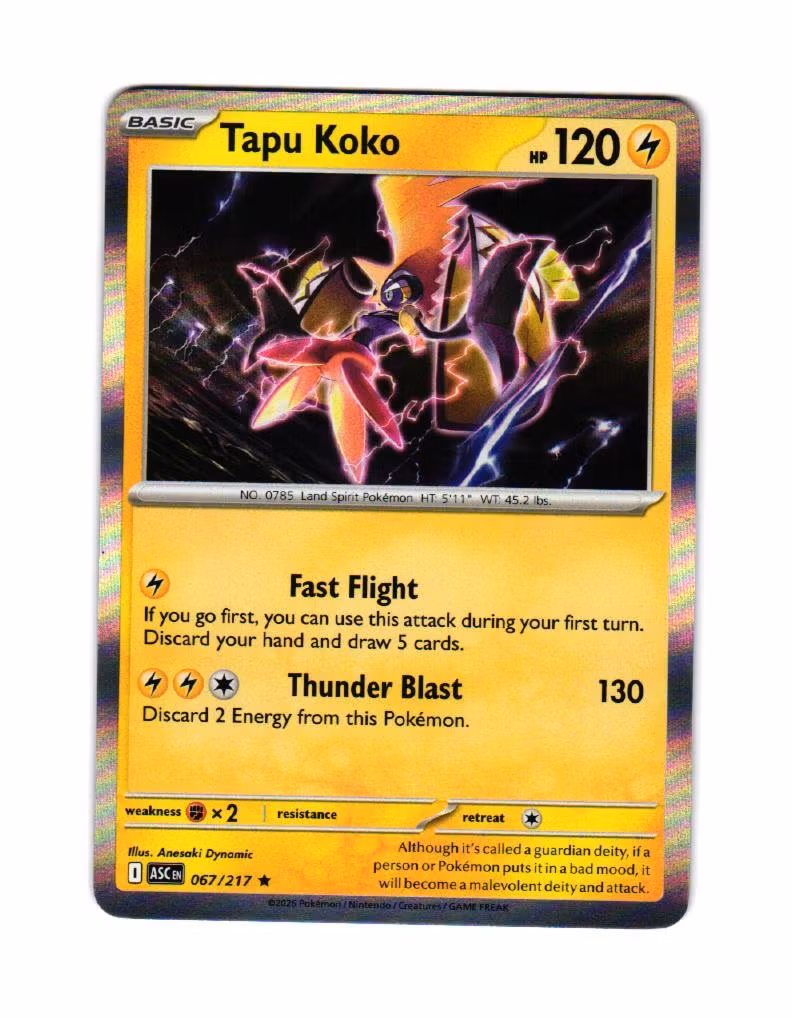 Tapu Koko Holo Rare 067/217 Ascended Heroes Pokemon