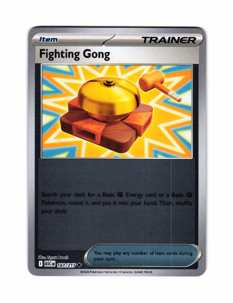 Fighting Gong Reverse Holo Uncommon 187/217 Ascended Heroes Pokemon