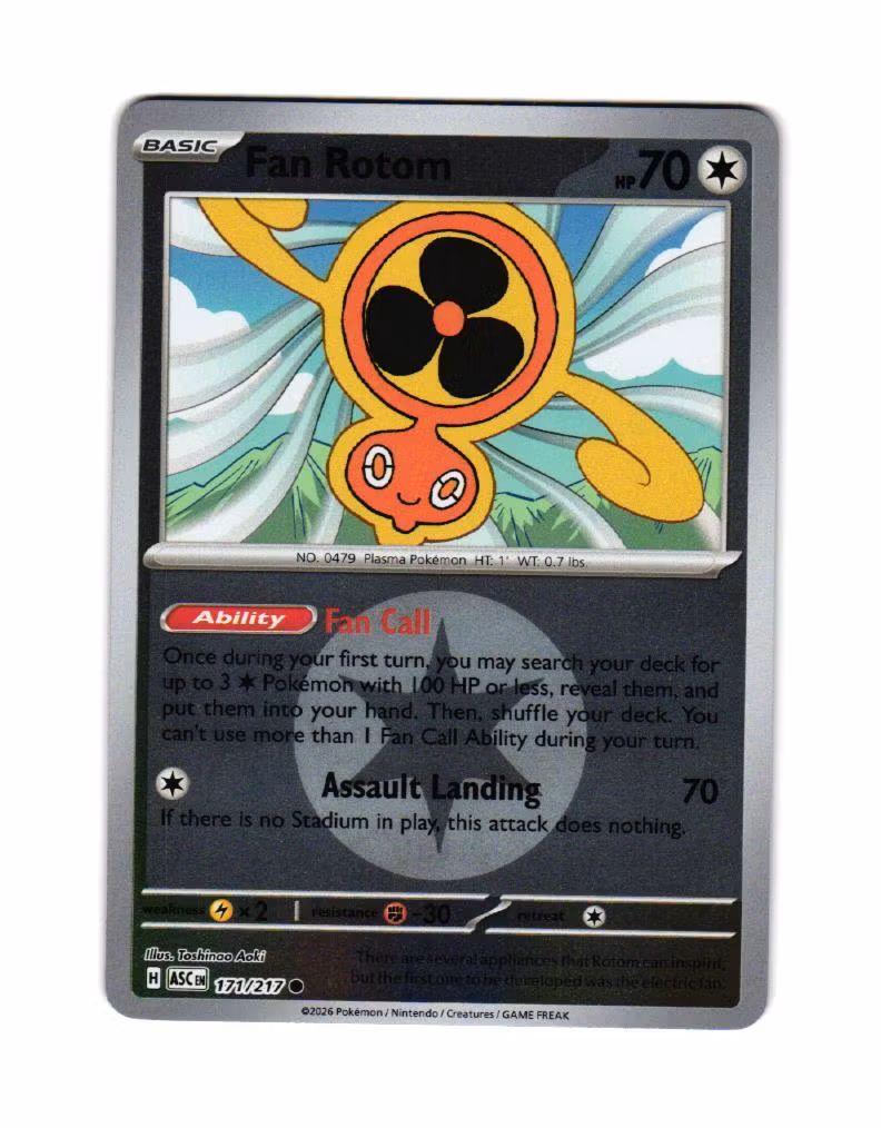 Fan Rotom Reverse Holo Common 171/217 Ascended Heroes Pokemon