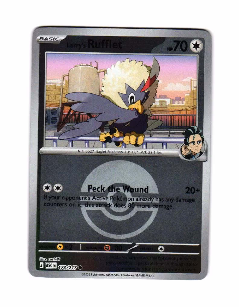 Larrys Rufflet Poke Ball Reverse Holo Common 173/217 Ascended Heroes Pokemon