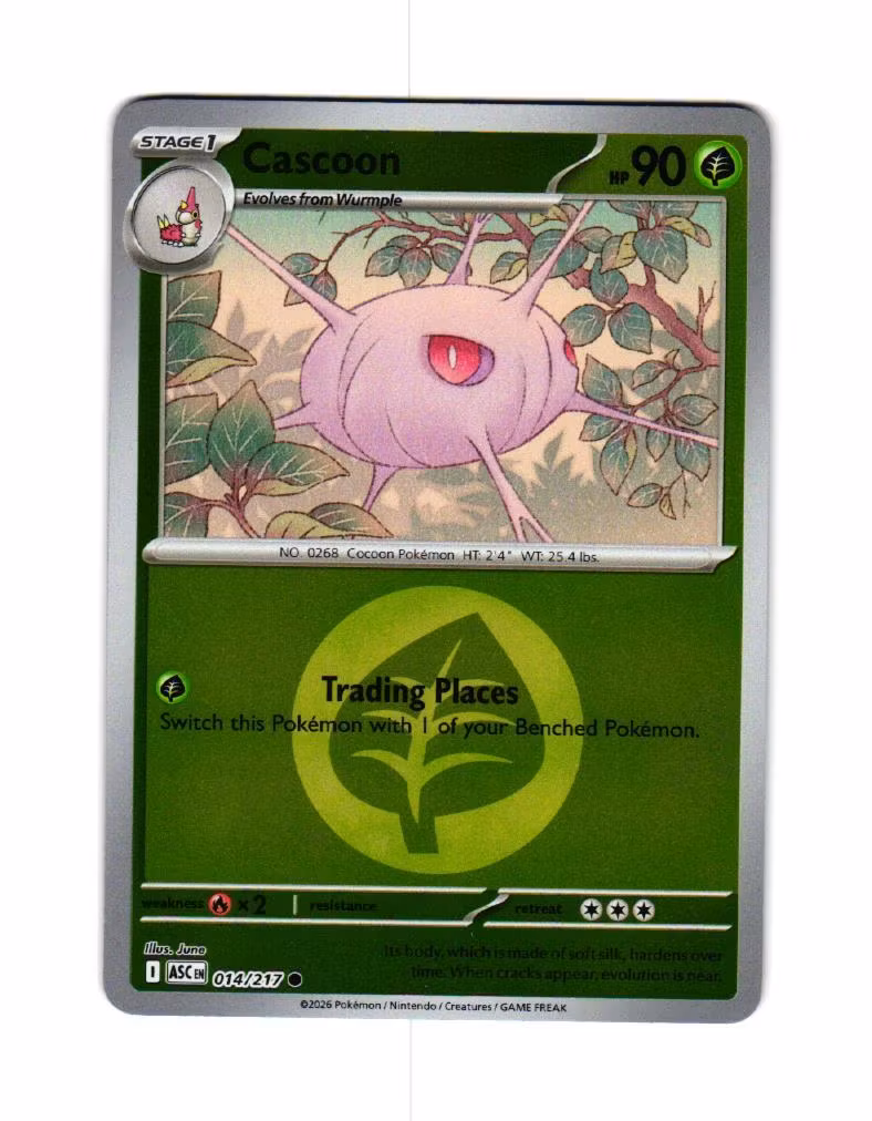 Cascoon Reverse Holo Common 014/217 Ascended Heroes Pokemon