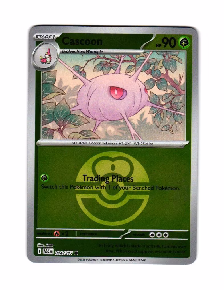 Cascoon Love Ball Reverse Holo Common 014/217 Ascended Heroes Pokemon