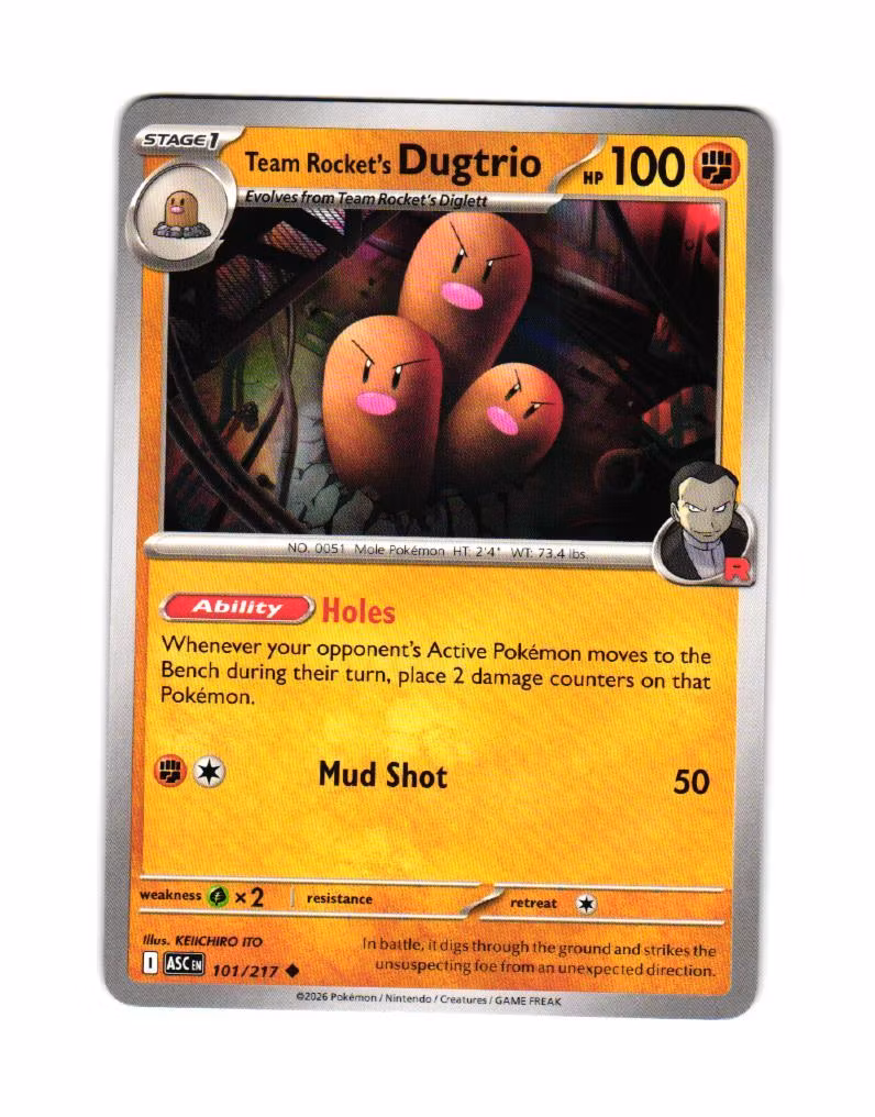 Team Rockets Dugtrio Uncommon 101/217 Ascended Heroes Pokemon