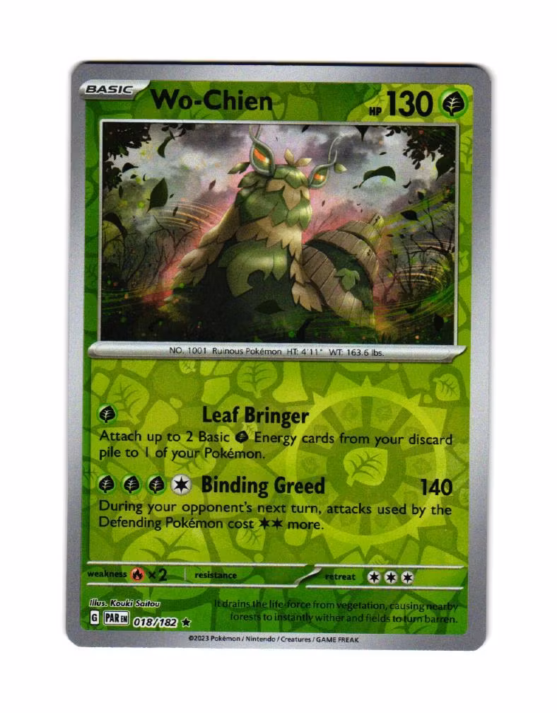 Wo Chien Reverse Holo Rare 018/182 Paradox Rift Pokemon