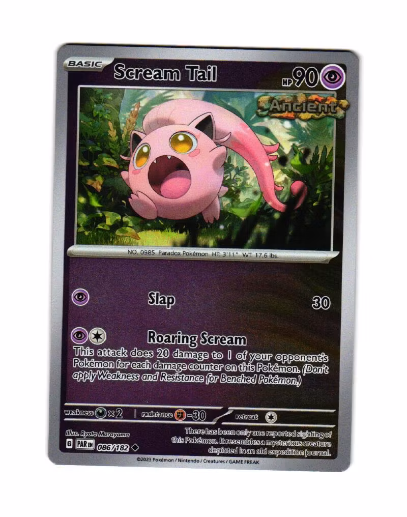 Scream Tail Reverse Holo Uncommon 086/182 Paradox Rift Pokemon