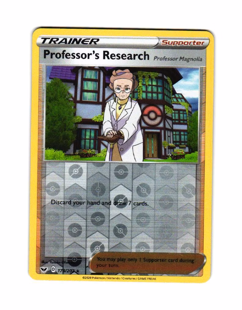 Professors Research Reverse Holo Rare 178/202 Sword & Shield Pokemon