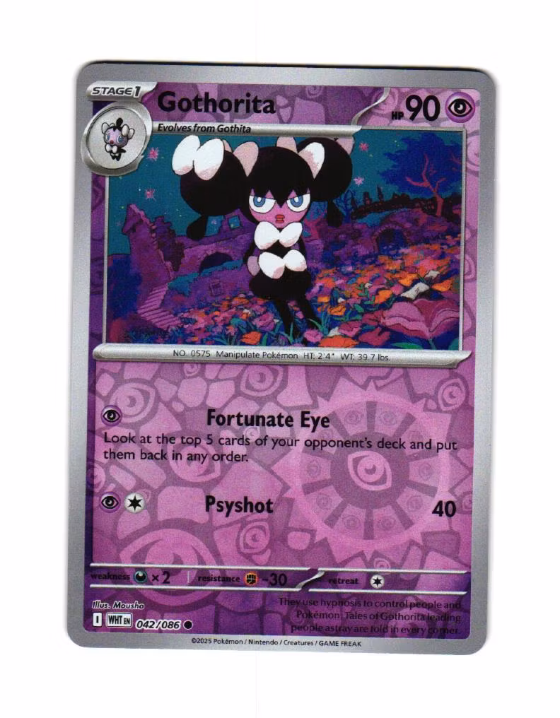 Gothorita Reverse Holo Common 042/086 White Flare Pokemon