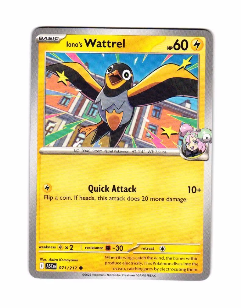 Ionos Wattrel Common 071/217 Ascended Heroes Pokemon