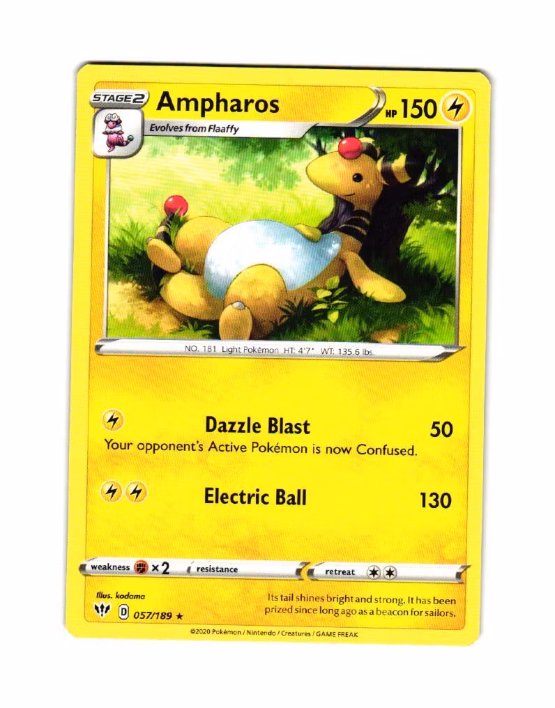 Ampharos Rare 057/189 Darkness Ablaze Pokemon