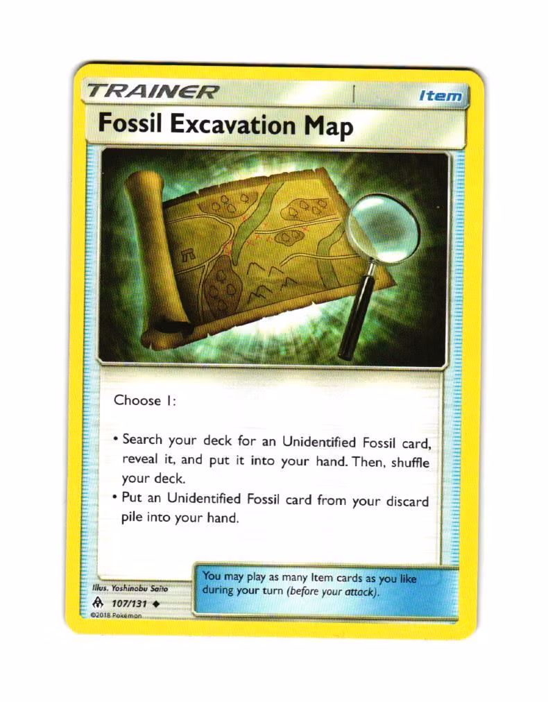 Fossil Excavation Map Uncommon 107/131 Forbidden Light Pokemon
