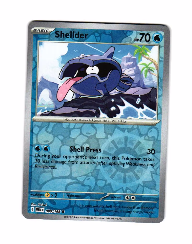 Shellder Reverse Holo Common 090/165 Pokemon 151