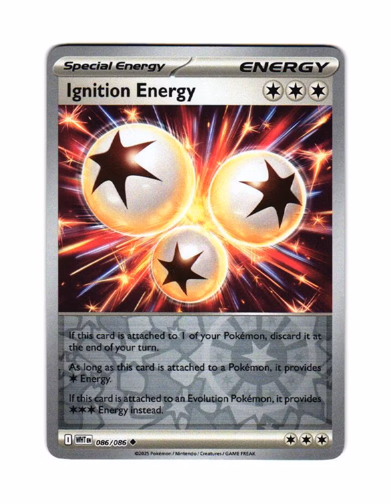 Ignition Energy Reverse Holo Uncommon 086/086 White Flare Pokemon