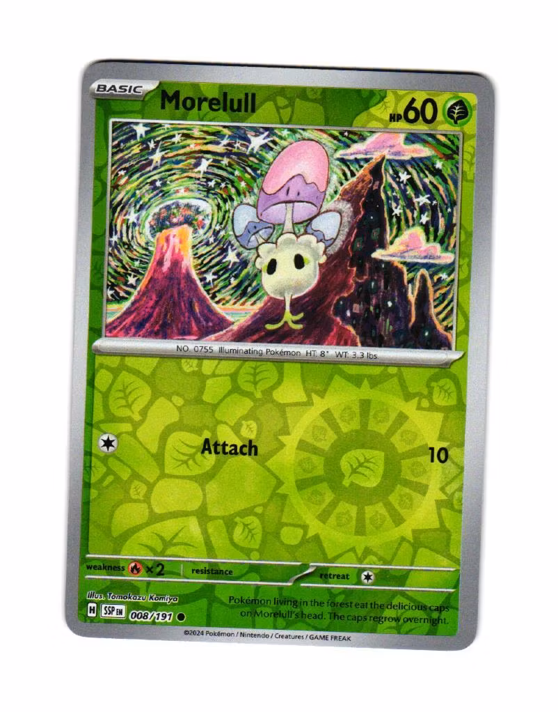 Morelull Reverse Holo Common 008/191 Surging Sparks Pokemon