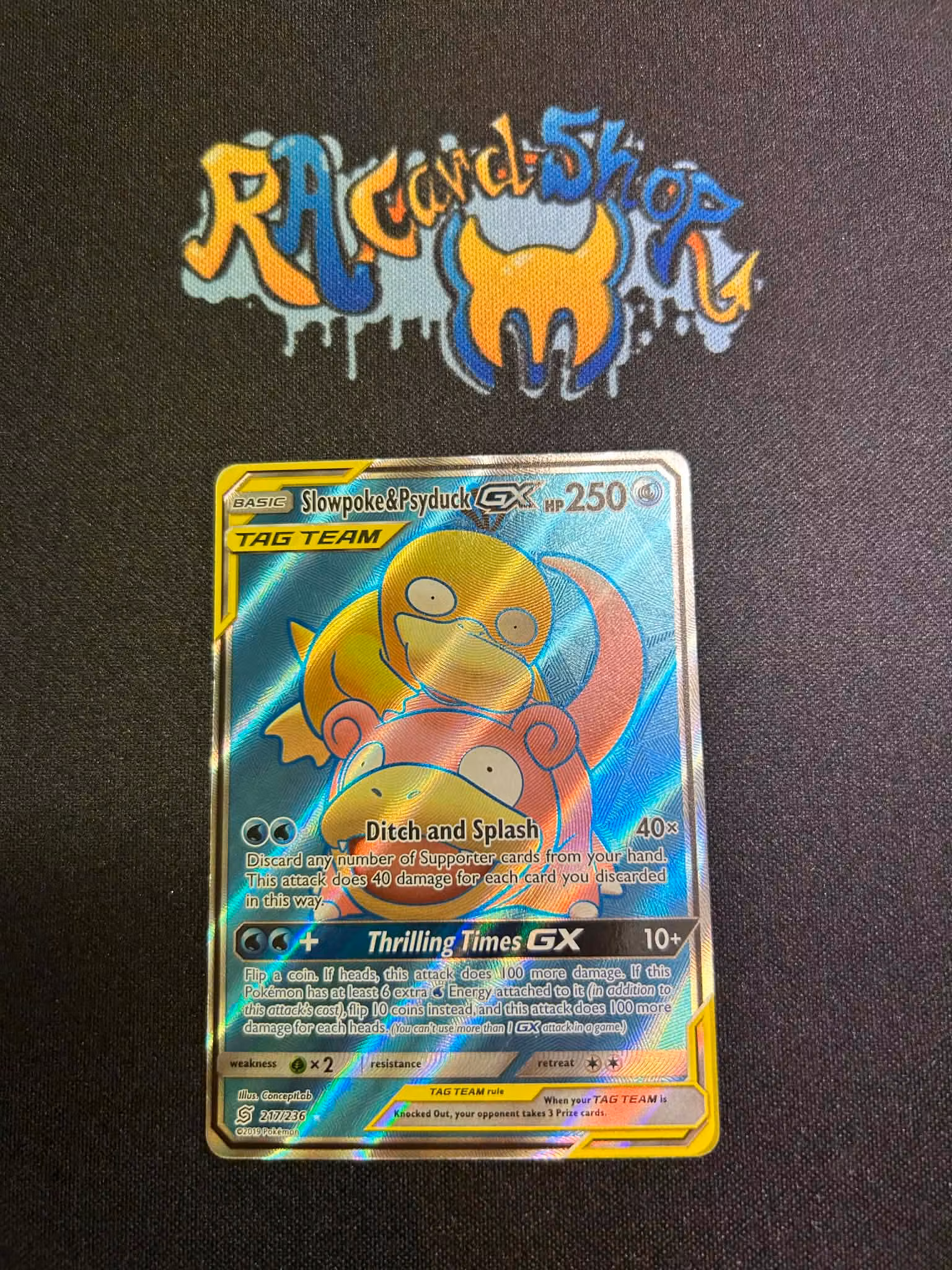 Slowpoke&Psyduck GX Ultra Rare 217/236 Unified Minds Pokémon