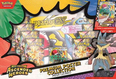 Mega Lucario Ascended Heroes Premium Poster Collection Premium Collection Box Pokemon