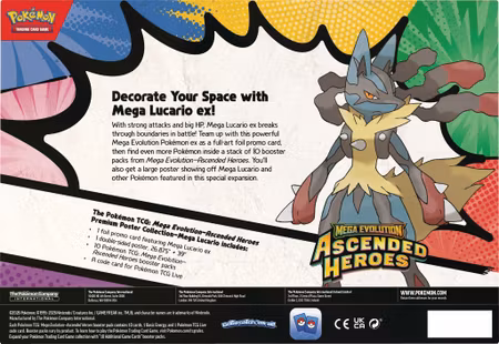 Mega Lucario Ascended Heroes Premium Poster Collection Premium Collection Box Pokemon