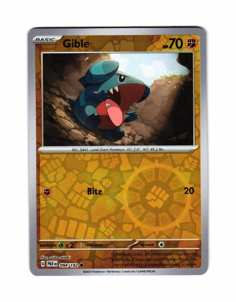 Gible Reverse Holo Common 094/167 Twilight Masquerade Pokemon