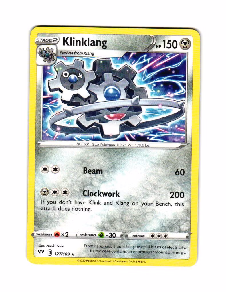Klinklang Rare 127/189 Darkness Ablaze Pokemon