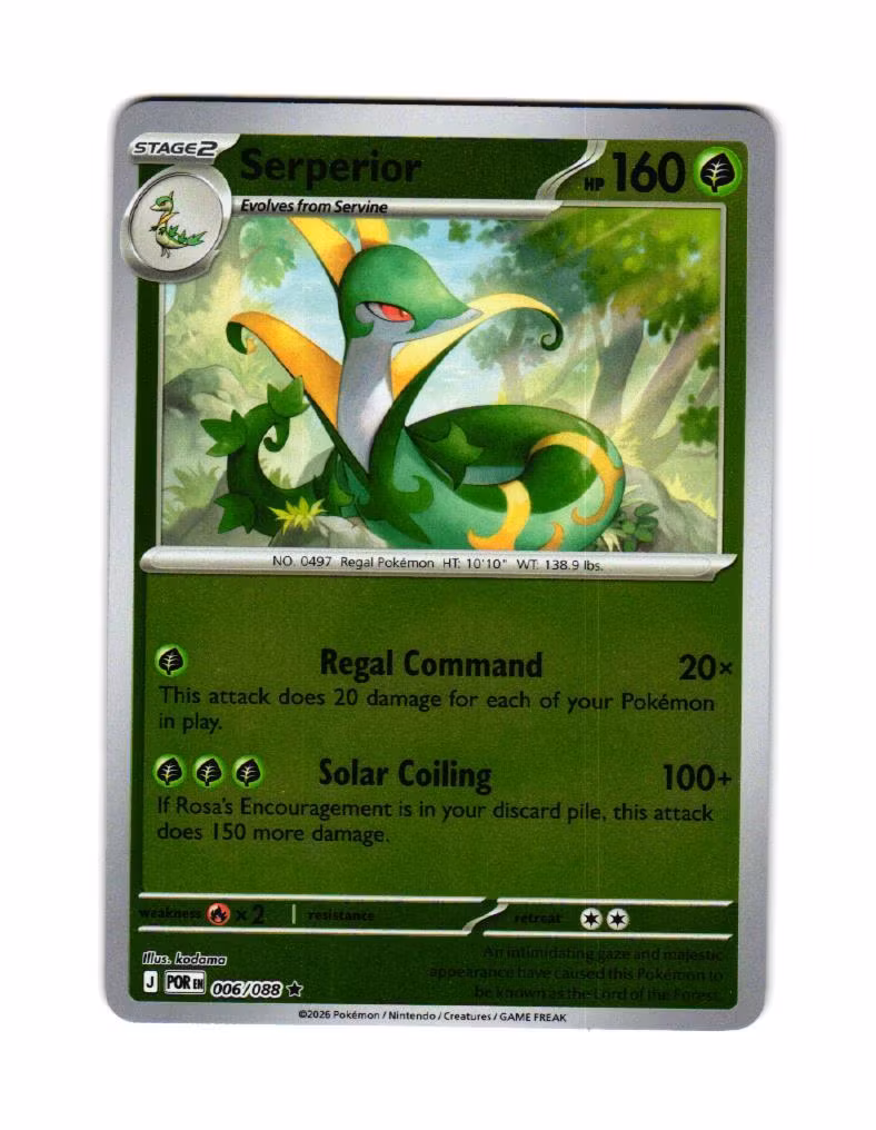 Serperior Reverse Holo Rare 006/088 Perfect Order Pokemon