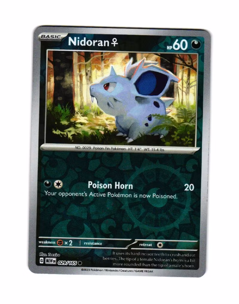 Nidoran Reverse Holo Common 029/165 Pokemon 151
