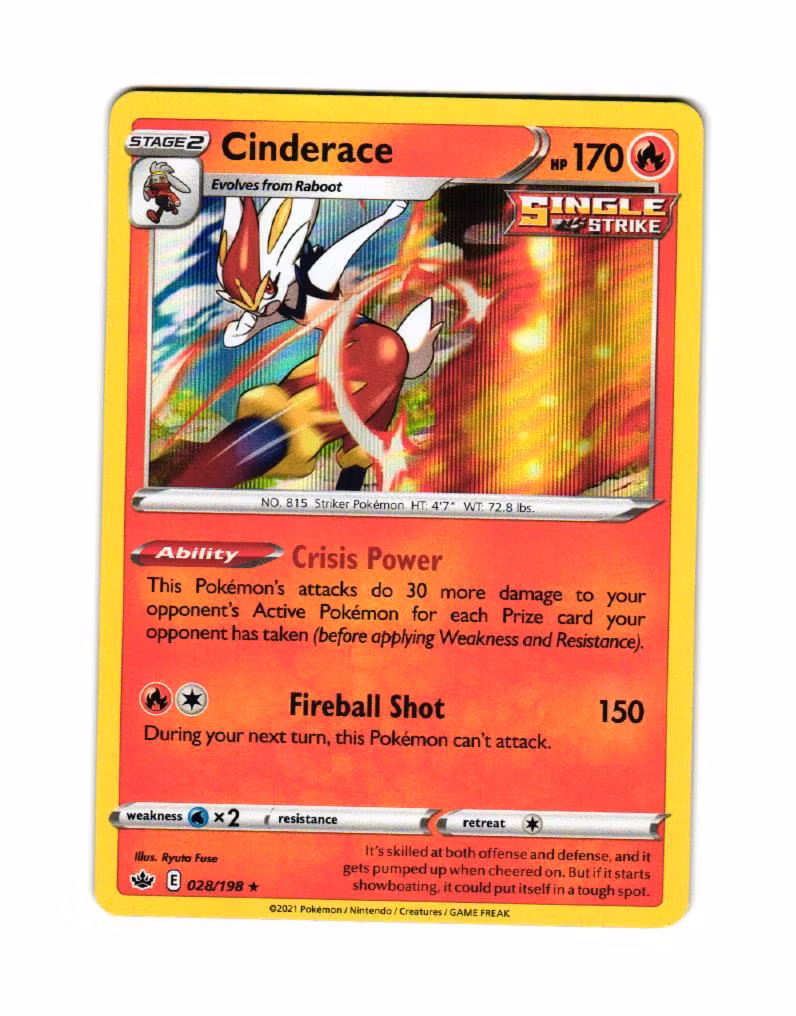 Cinderace Holo Rare 028/198 Chilling Reign Pokemon
