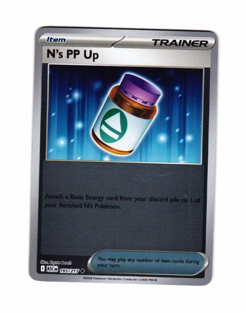 Ns PP Up Reverse Holo Uncommon 195/217 Ascended Heroes Pokemon
