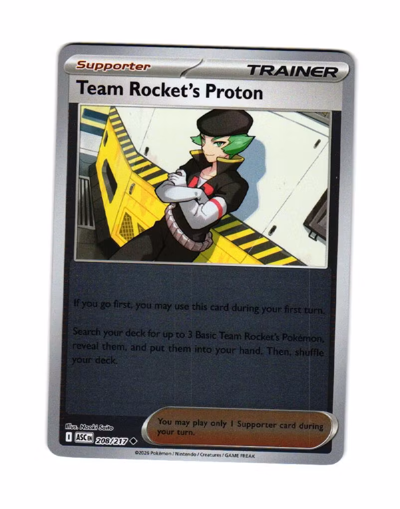Team Rockets Proton Reverse Holo Uncommon 208/217 Ascended Heroes Pokemon