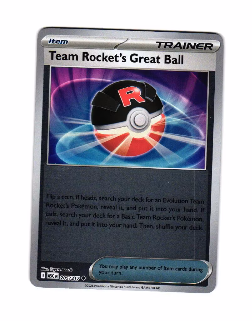 Team Rockets Great Ball Holo Uncommon 205/217 Ascended Heroes Pokemon