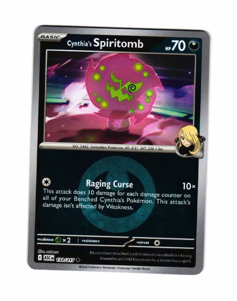 Cynthias Spiritomb Reverse Holo Uncommon 133/217 Ascended Heroes Pokemon