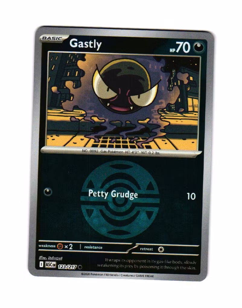 Gastly Dusk Ball Reverse Holo Common 123/217 Ascended Heroes Pokemon