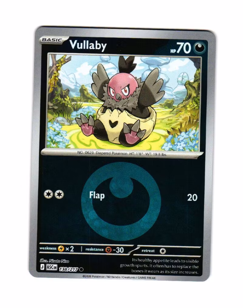 Vullaby Reverse Holo Common 138/217 Ascended Heroes Pokemon