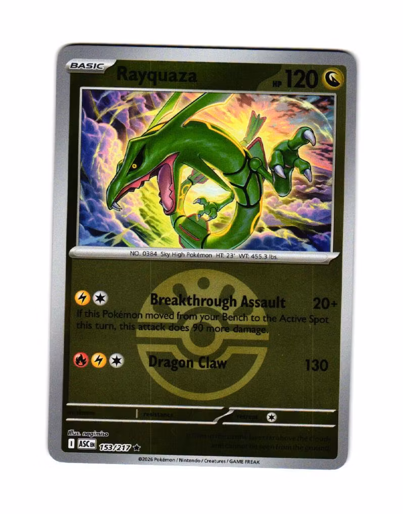 Rayquaza Friend Ball Reverse Holo Rare 153/217 Ascended Heroes Pokemon