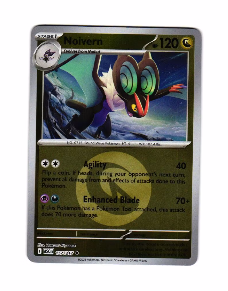 Noivern Reverse Holo Uncommon 157/217 Ascended Heroes Pokemon