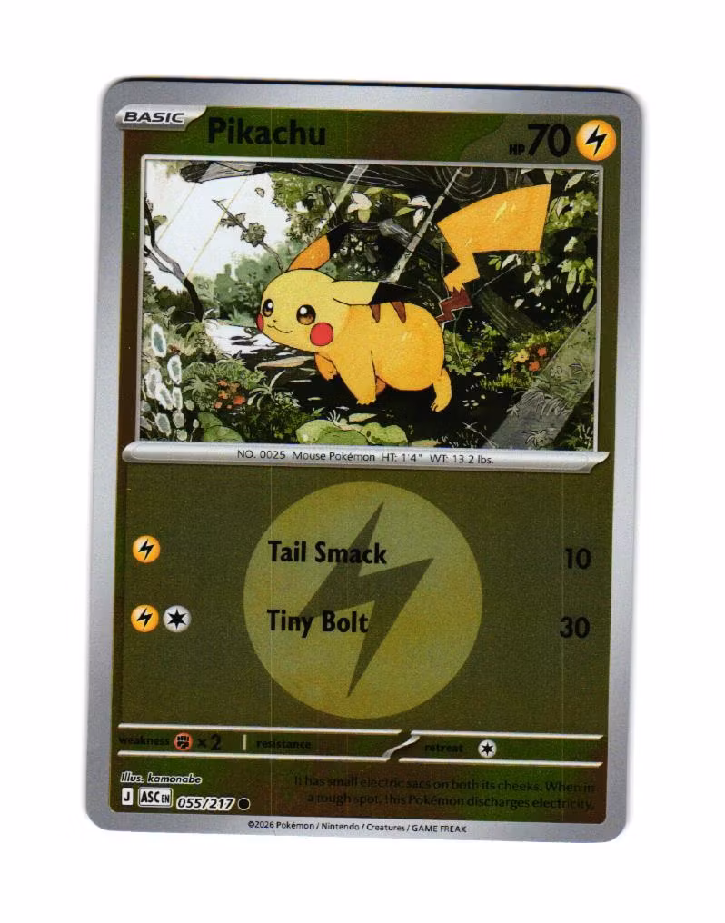 Pikachu Reverse Holo Common 055/217 Ascended Heroes Pokemon