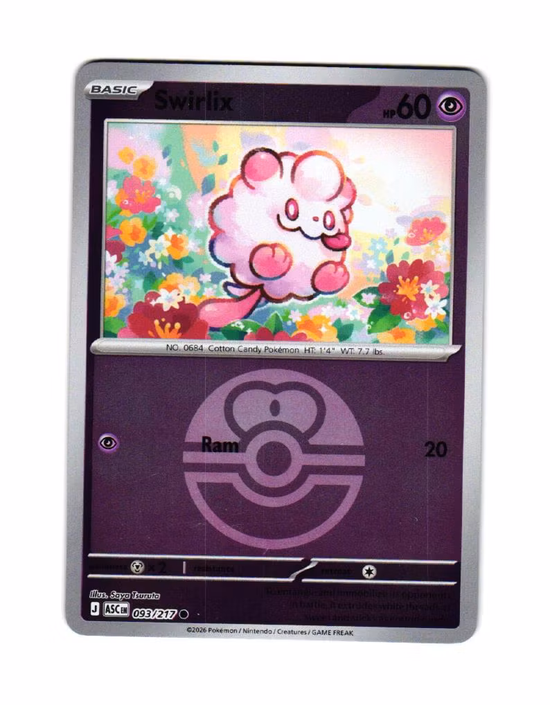 Swirlix Reverse Holo Common 093/217 Ascended Heroes Pokemon
