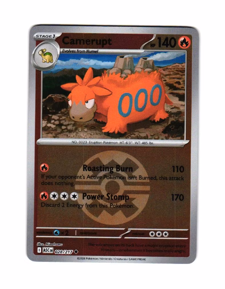 Camerupt Quick Ball Reverse Holo Uncommon 028/217 Ascended Heroes Pokemon