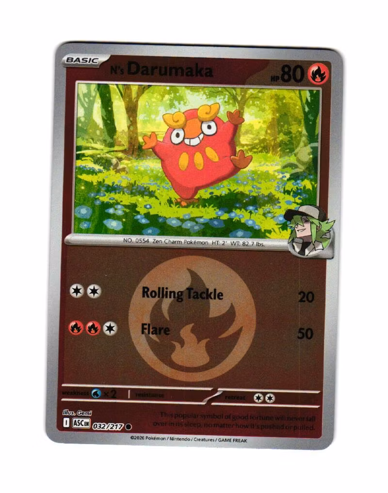 Ns Darumaka Reverse Holo Common 032/217 Ascended Heroes Pokemon