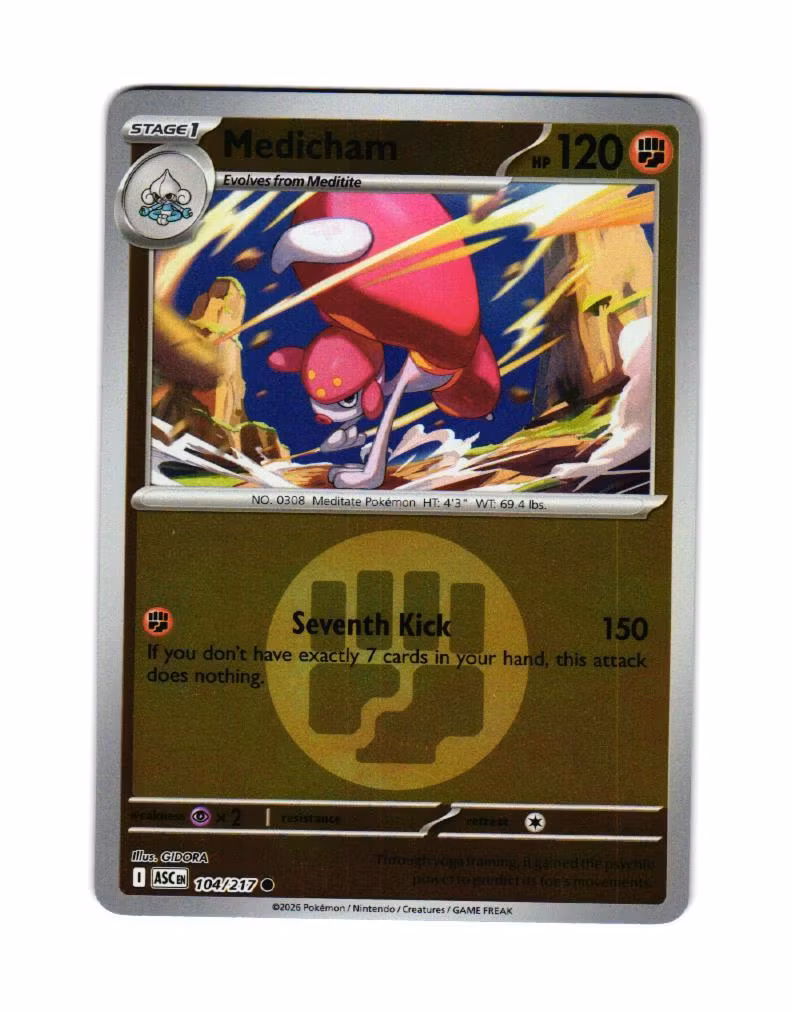 Medicham Reverse Holo Common 104/217 Ascended Heroes Pokemon